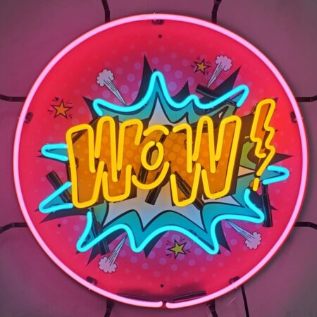 Wow! Pop Art Neon Verlichting 65 cm - Roze