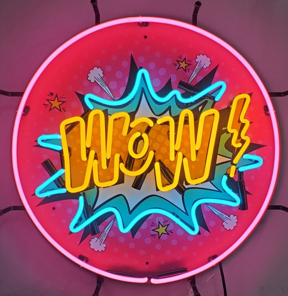 Wow! Pop Art Neon Verlichting 65 cm - Roze