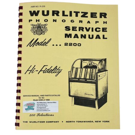 Wurlitzer 2200 Jukebox Service Manual | Wurlitzer