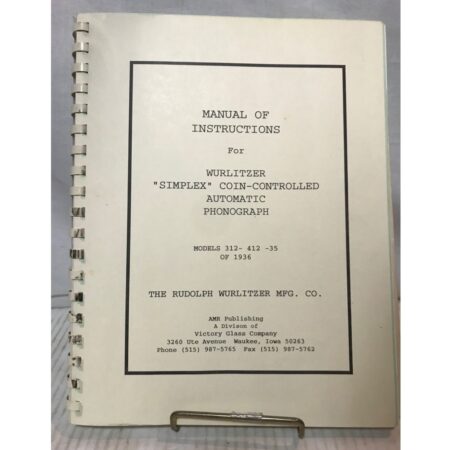 Wurlitzer 312/412 Simplex Service Manual | Wurlitzer
