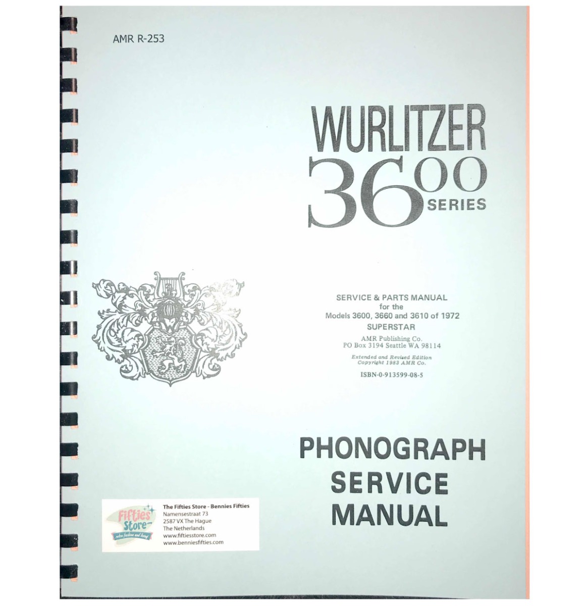 Wurlitzer 3600 Series Superstar Service En Onderdelen Manual | Fiftiesstore