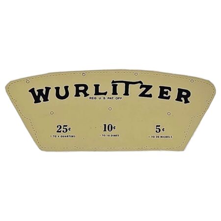 Wurlitzer 750 “Wurlitzer” & Coin Denomination Plastic | Wurlitzer