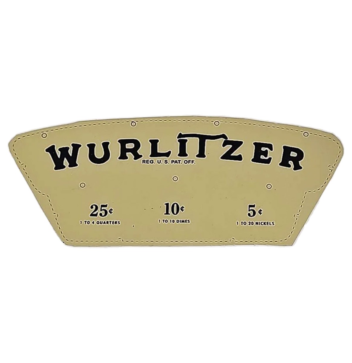 Wurlitzer 750 “Wurlitzer” & Coin Denomination Plastic | Wurlitzer