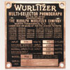 Wurlitzer 950 Brass Typeplaatje Achterzijde Jukebox | Wurlitzer
