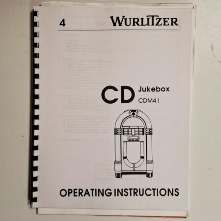 Wurlitzer CD Jukebox CDM 4-I Operating Instructions Manual | Wurlitzer