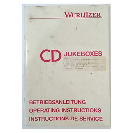 Wurlitzer CD Jukeboxes Operating Instructions SCC 40 315 | Wurlitzer