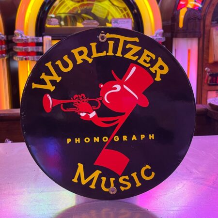 Wurlitzer Johnny One Note Logo Emaille Bord - Ø22