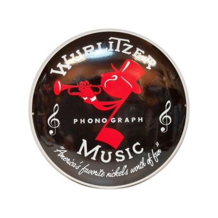Wurlitzer Johnny One Note Logo Zwart Emaille Bord - Ø30cm | Wurlitzer