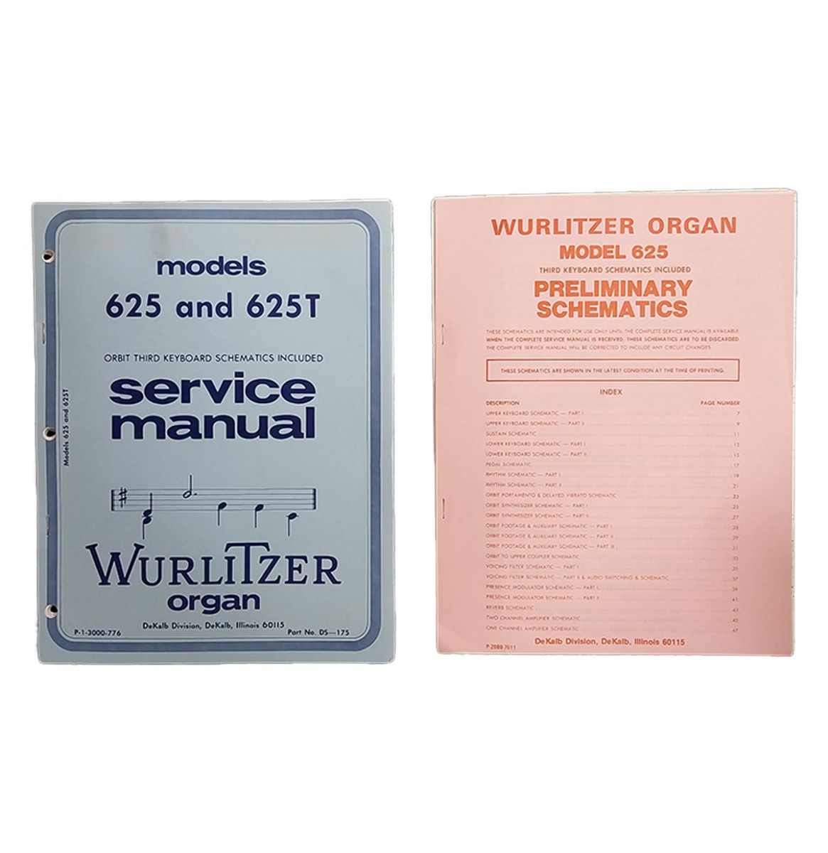 Wurlitzer Organ 625 Service Manual | Wurlitzer