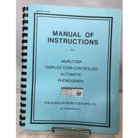 Wurlitzer P-10/P-12 Simplex Instructions Manual | Wurlitzer