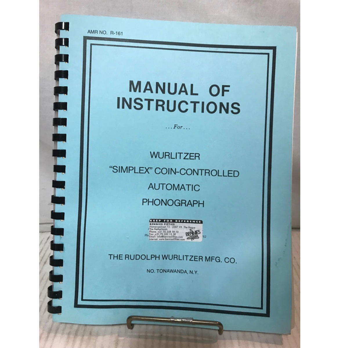 Wurlitzer P-10/P-12 Simplex Instructions Manual | Wurlitzer