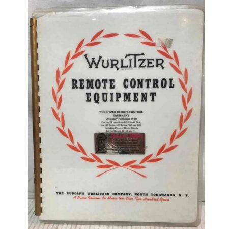 Wurlitzer Remote Control Equipment Service Manual | Wurlitzer