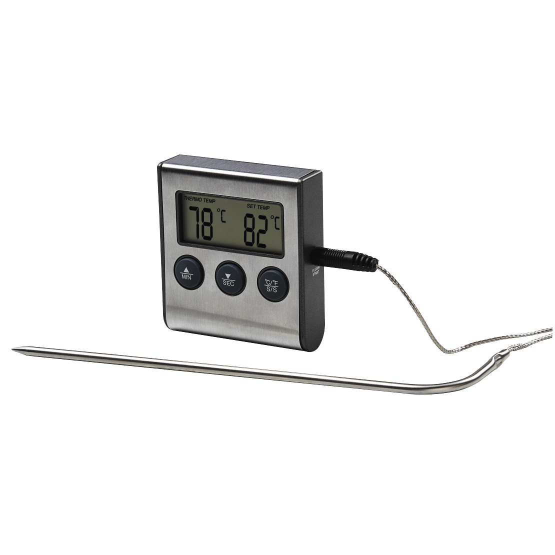 Xavax Digitale vleesthermometer met timer Kookaccessoires Zwart | Xavax