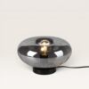 Xiravo - Zwarte Tafellamp Smoke glas 17 cm - Modern design - Dressoir lamp - Zwart Metaal - E27 fitting - Met aan/uit-schakelaar | LUSENZ