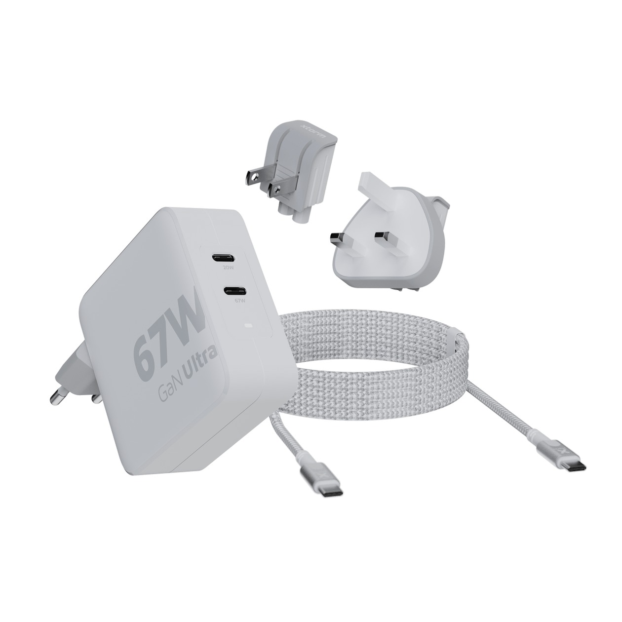 Xtorm GaN-Ultra Travel Charger 67W USB-C PD incl. Cable Oplader Wit | Xtorm