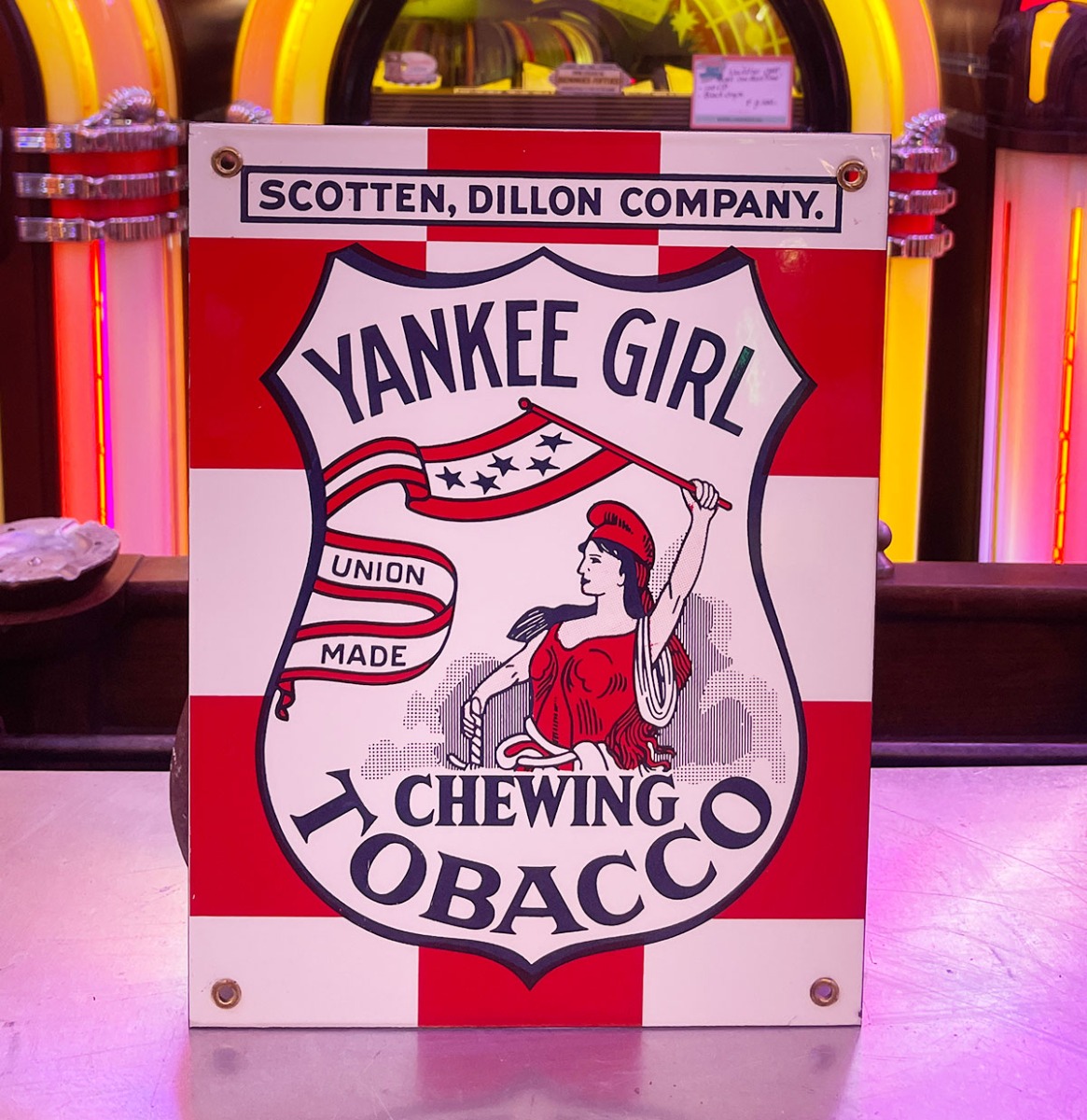 Yankee Girl Chewing Tobacco Emaille Bord - 30 x 23cm | The Dutch Pickers