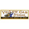 Yellow Cab Takes The Right Of Way Emaille Bord - 46 x 15 cm | Fiftiesstore