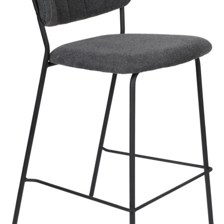 ZILT Barstoel 'Kolten' kleur Zwart/Donkergrijs (zithoogte 65cm) | ZILT