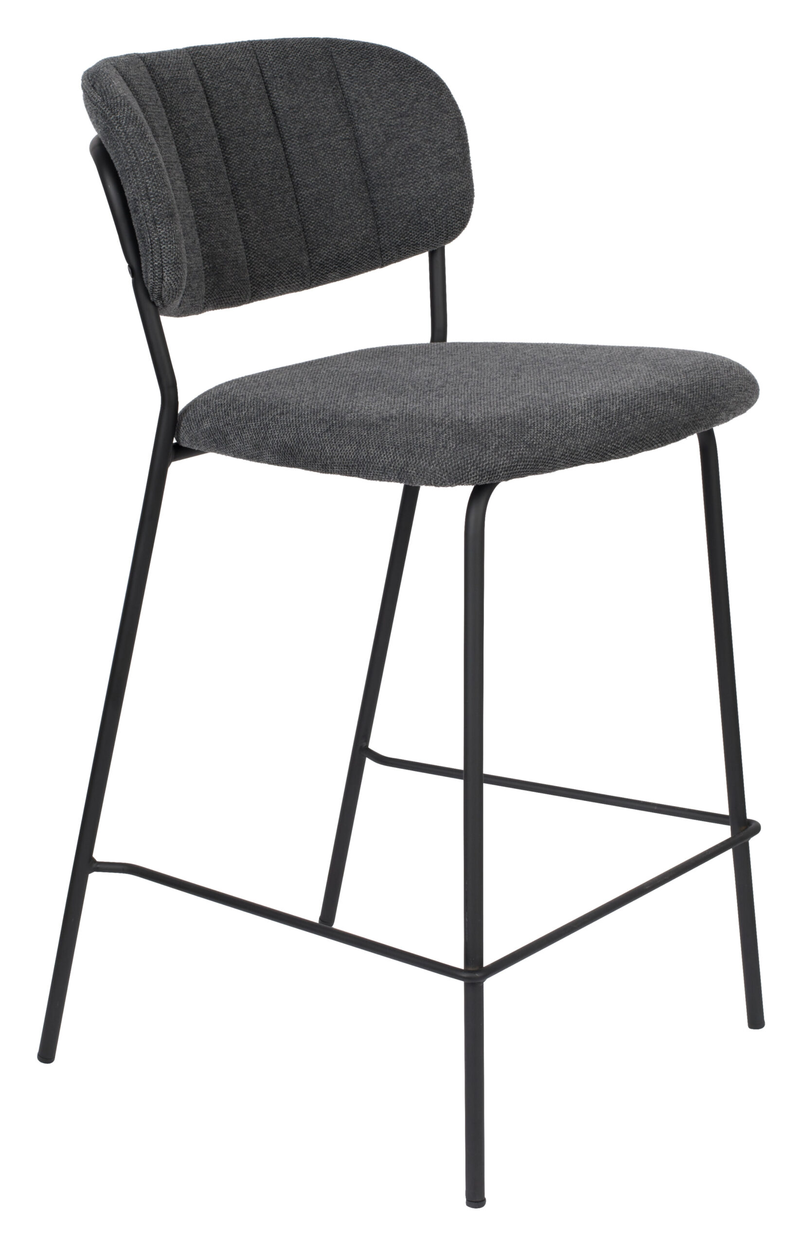 ZILT Barstoel 'Kolten' kleur Zwart/Donkergrijs (zithoogte 65cm) | ZILT
