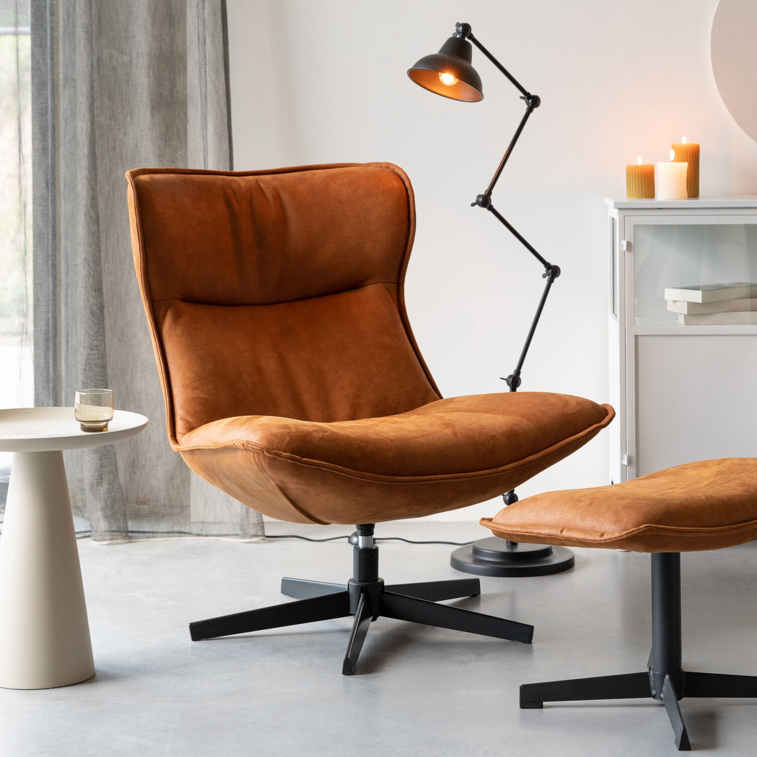 ZILT Draaifauteuil 'Belisama' Lederlook