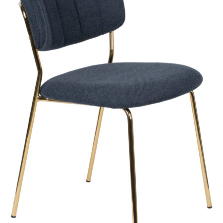 ZILT Eetkamerstoel 'Kolten' kleur Goud/Donkerblauw | ZILT