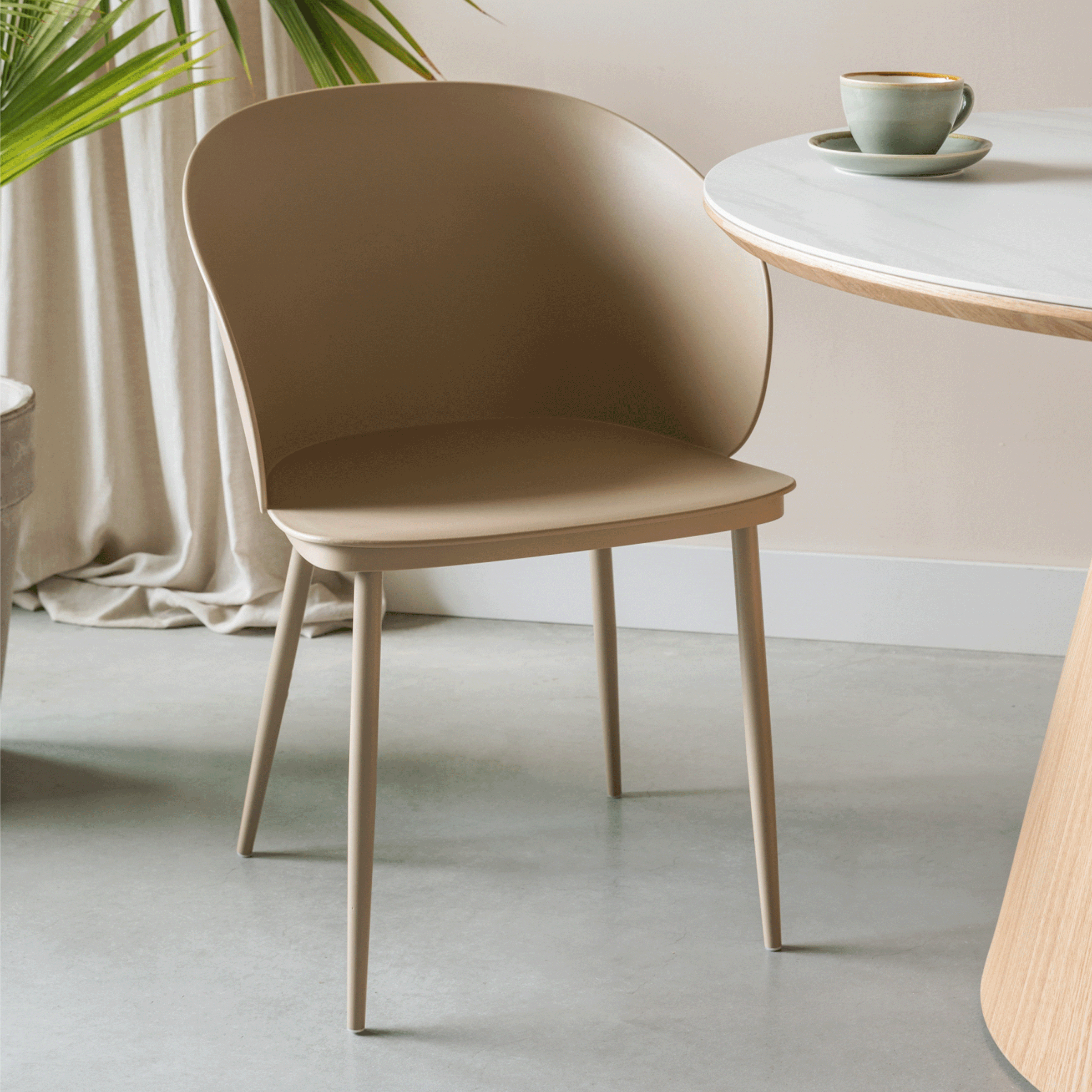 ZILT Eetkamerstoel 'Raiford' kleur Beige | ZILT