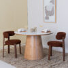 ZILT Ronde Eettafel 'Nathen' Eiken en marmerlook