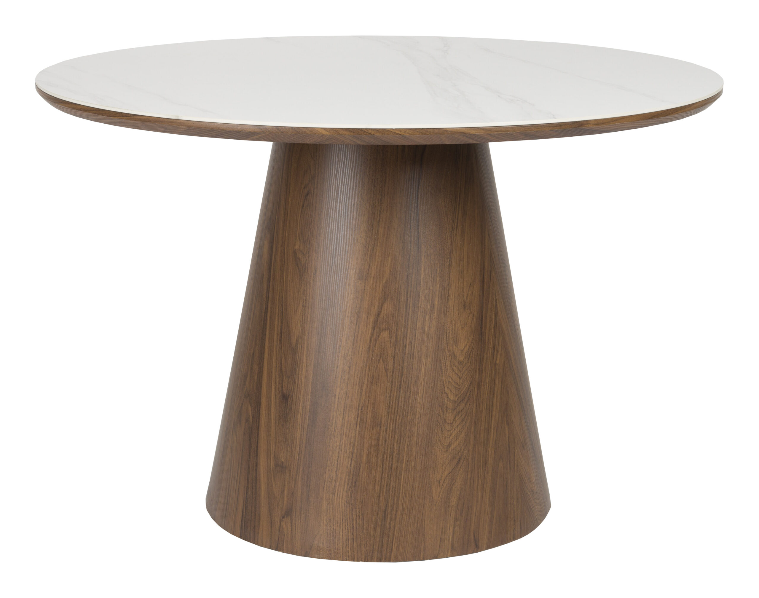 ZILT Ronde Eettafel 'Nathen' Walnoot en marmerlook