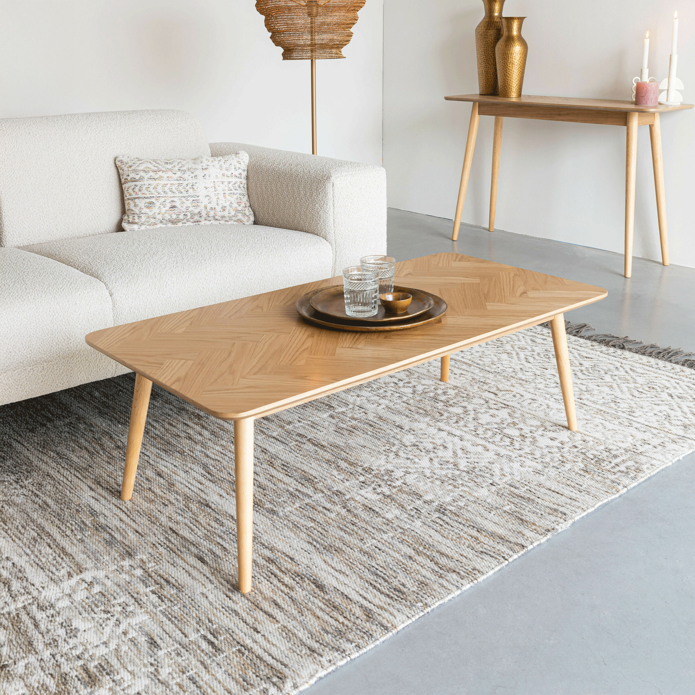 ZILT Salontafel 'Hany' Eikenhout Visgraat