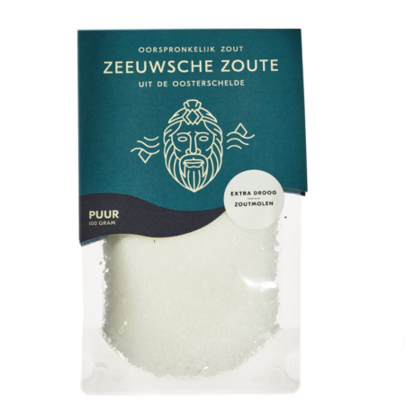 Zeeuwsche Zoute Stazak Puur - Authentieke Zeeuwse Smaak - 100g - Natuurlijk Zeezout - Handige Stazakverpakking voor Keukengebruik | FUN COOKING ONLINE