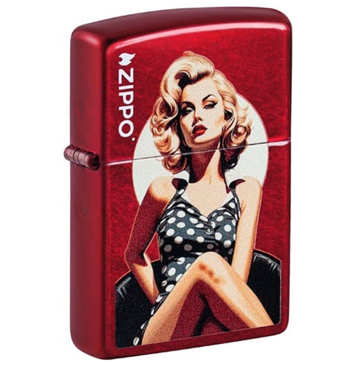 Zippo Aansteker Pin-upgirl In Polka Jurk | Zippo