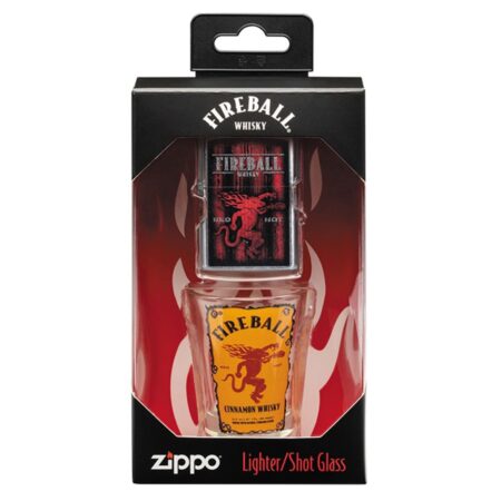 Zippo Fireball Whisky Aansteker En Shot Glaasje Cadeauset | Zippo
