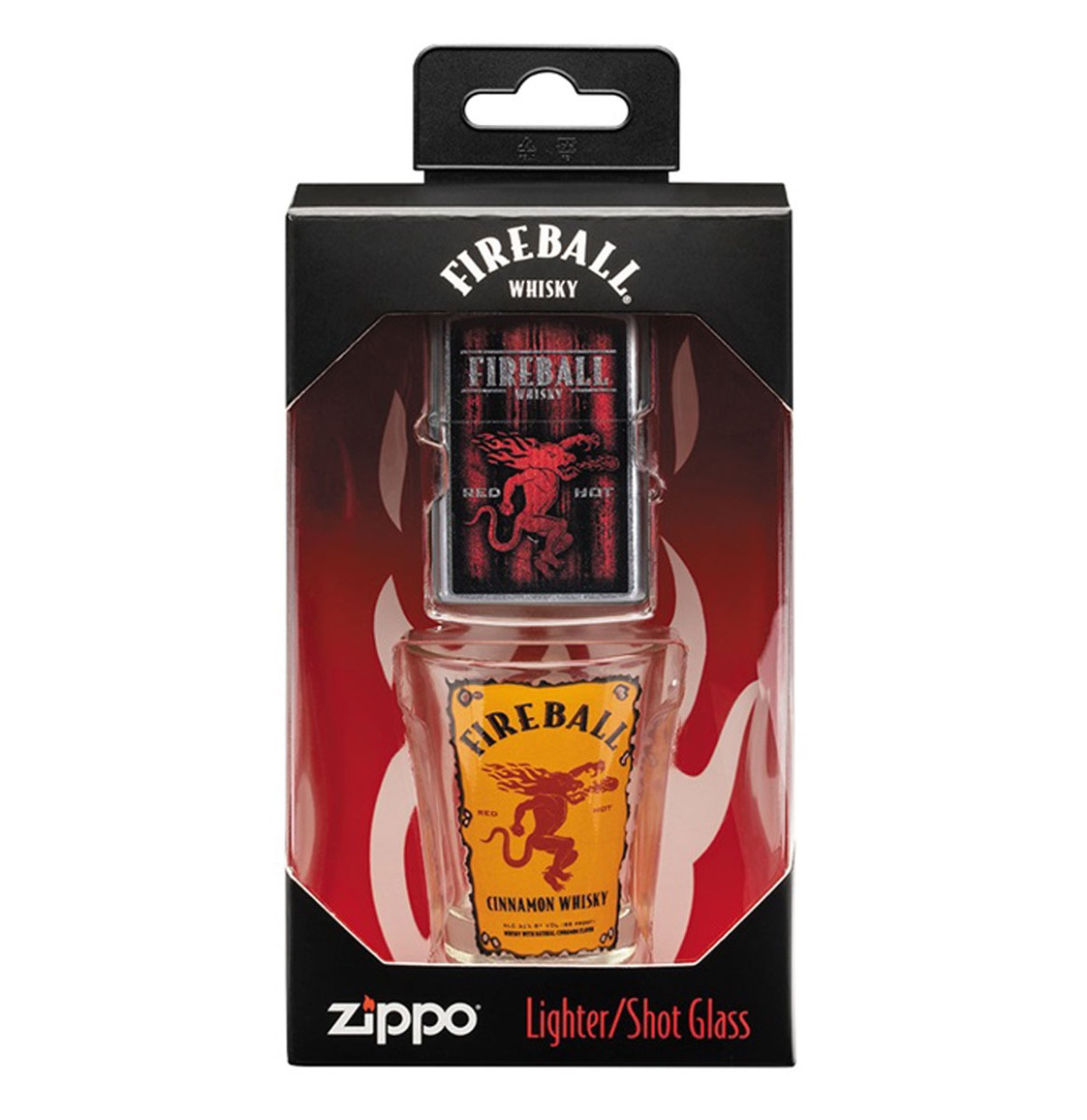 Zippo Fireball Whisky Aansteker En Shot Glaasje Cadeauset | Zippo
