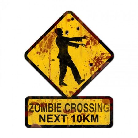 Zombie Crossing Next 10 KM Zwaar Metalen Bord 62