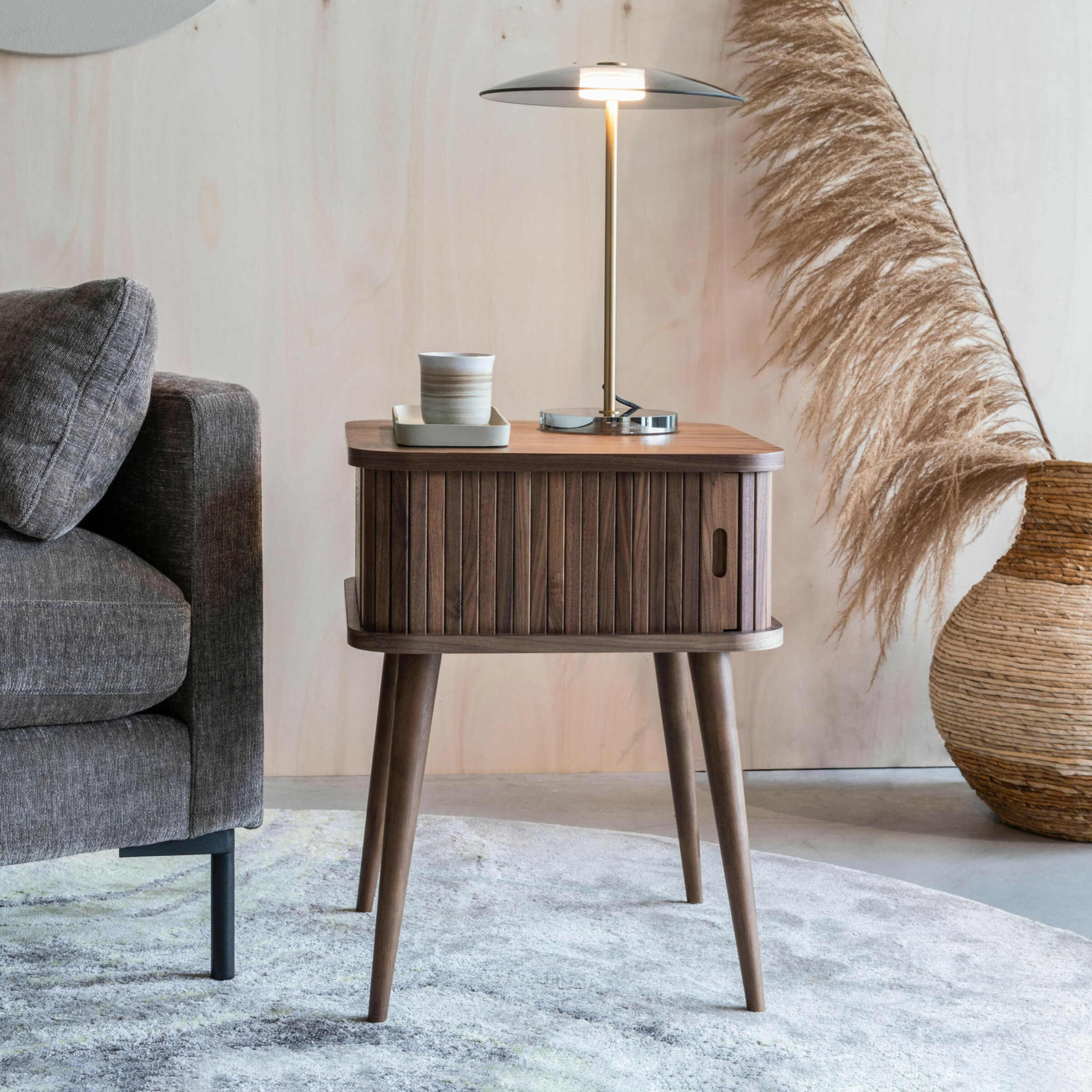 Zuiver Bijzettafel/Nachtkastje 'Barbier' Walnoothout