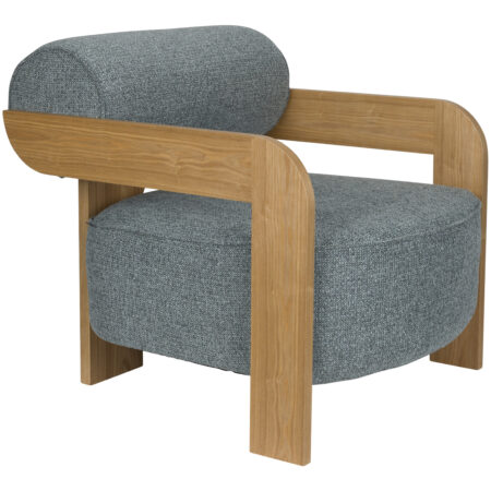 Zuiver Fauteuil 'Oolong' Bouclé en eikenhout