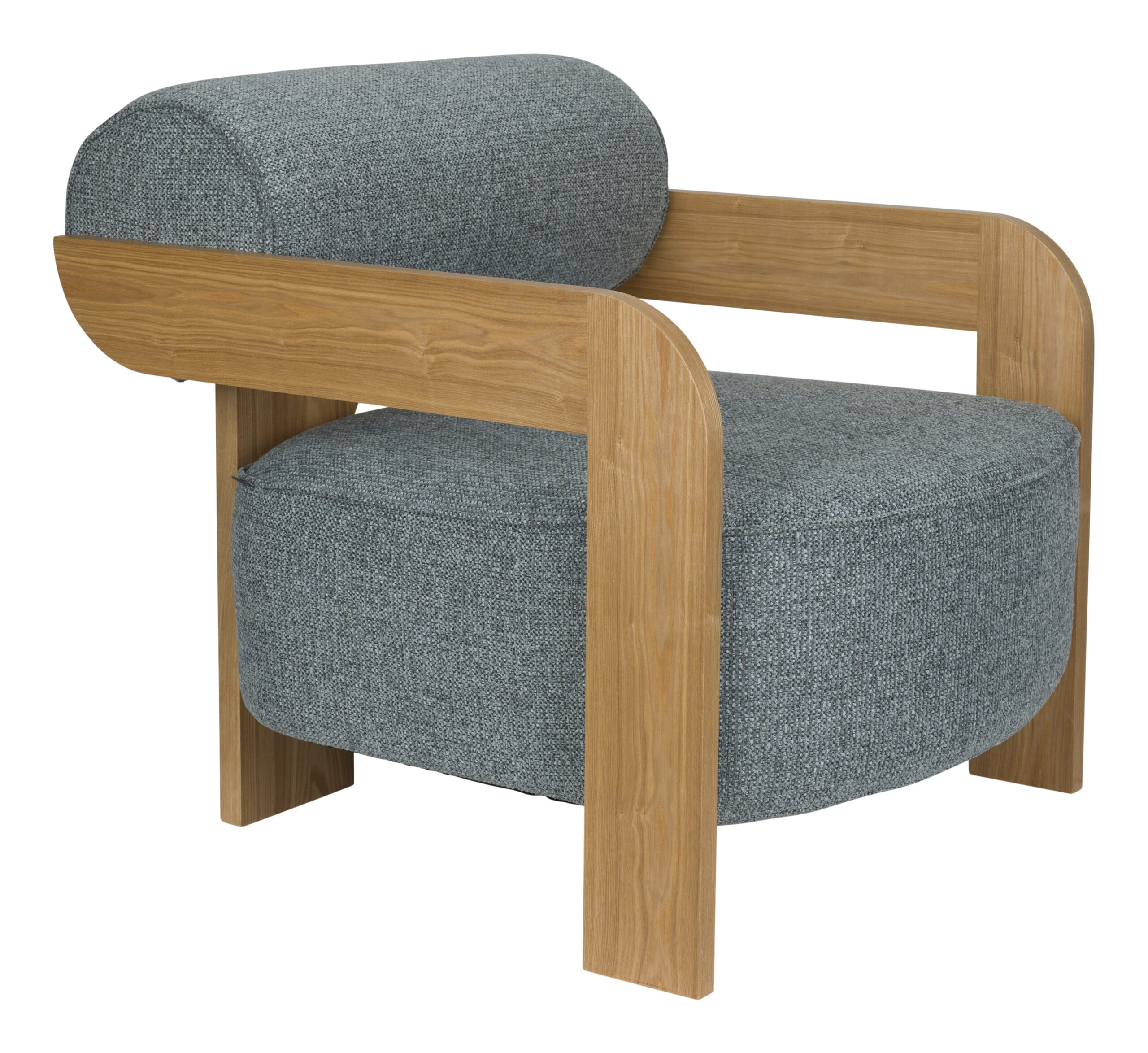 Zuiver Fauteuil 'Oolong' Bouclé en eikenhout