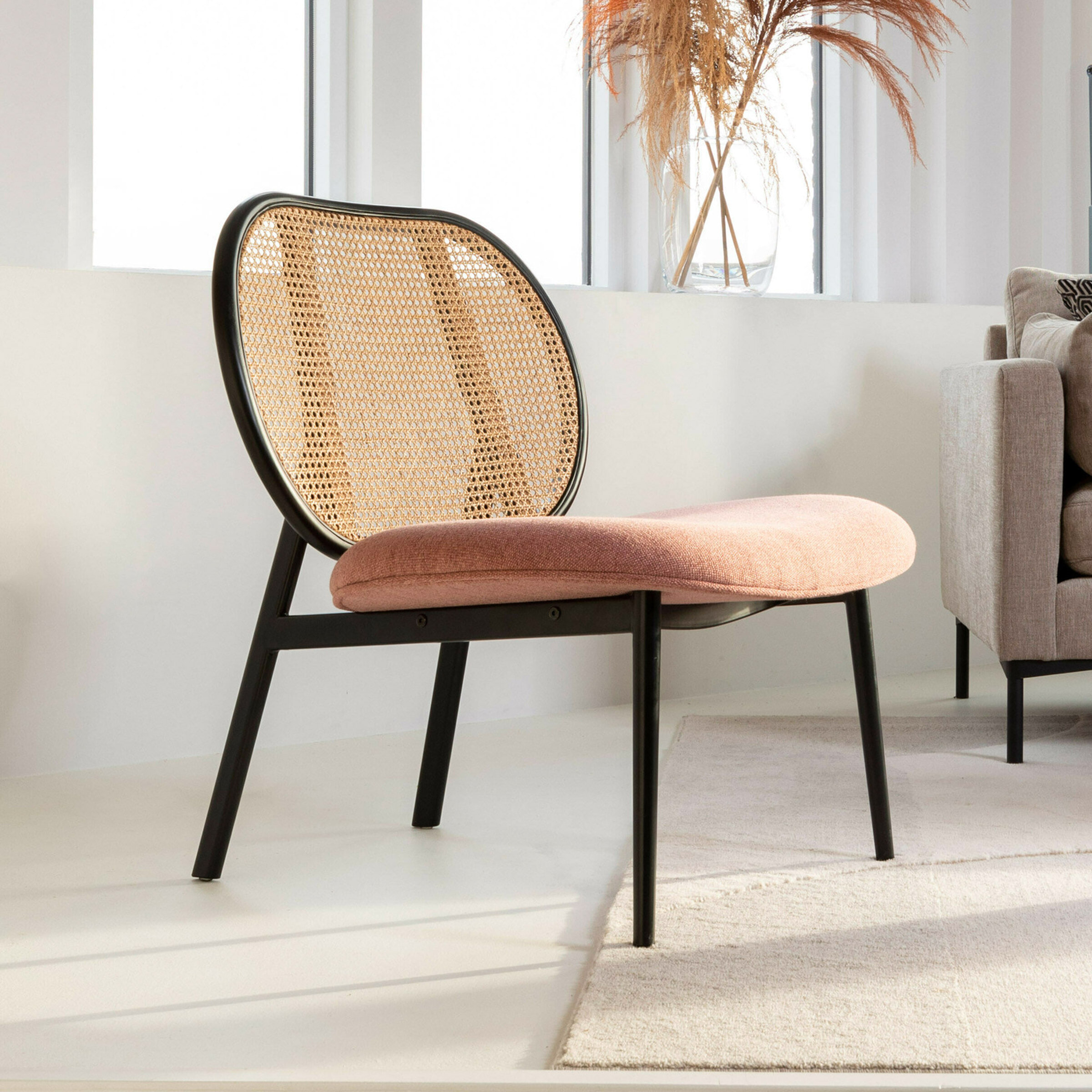 Zuiver Fauteuil 'Spike' Rotan en stof
