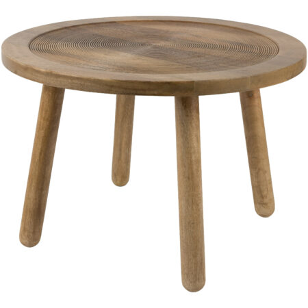 Zuiver Ronde Bijzettafel 'Dendron' Mangohout