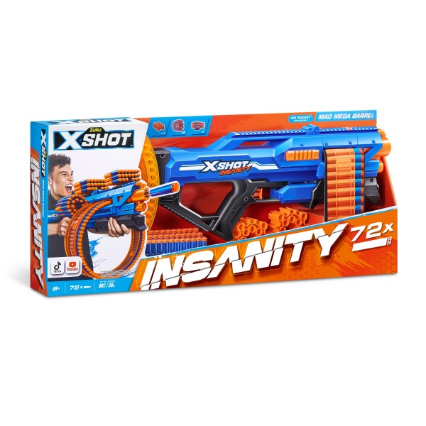 Zuru x-shot insanity mad mega barrel blaster 72 darts | Zuru