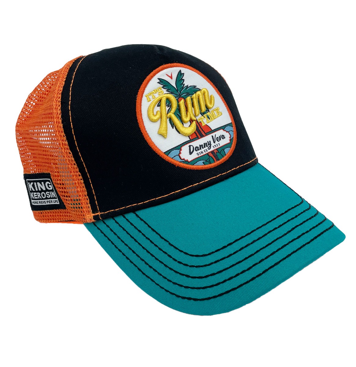 'It's Rum Time' by Danny Vera Trucker Cap - Zwart | Bennies Fifties x King Kerosin x Danny Vera | Bennies Fifties