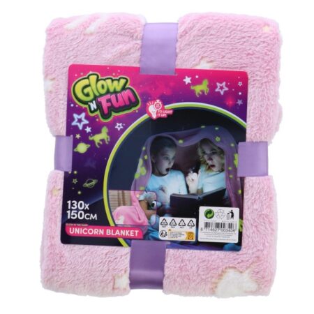deken eenhoorn glow in the dark 130 x 150cm |