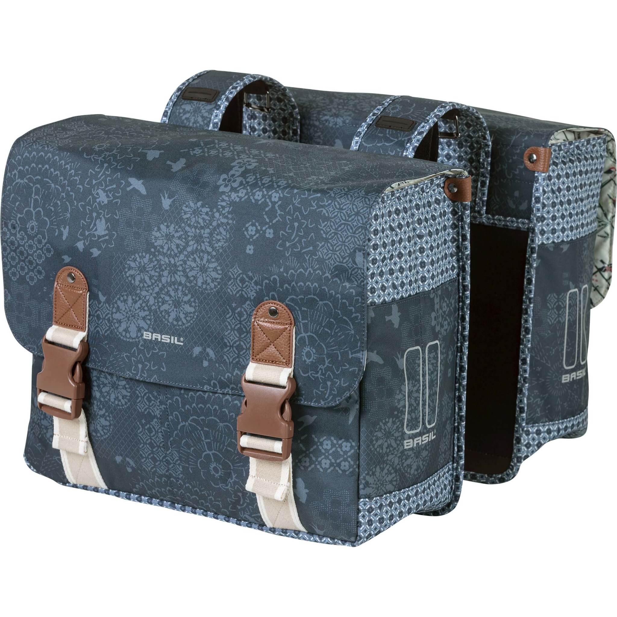 dubbele fietstas Boheme indigo | Basil