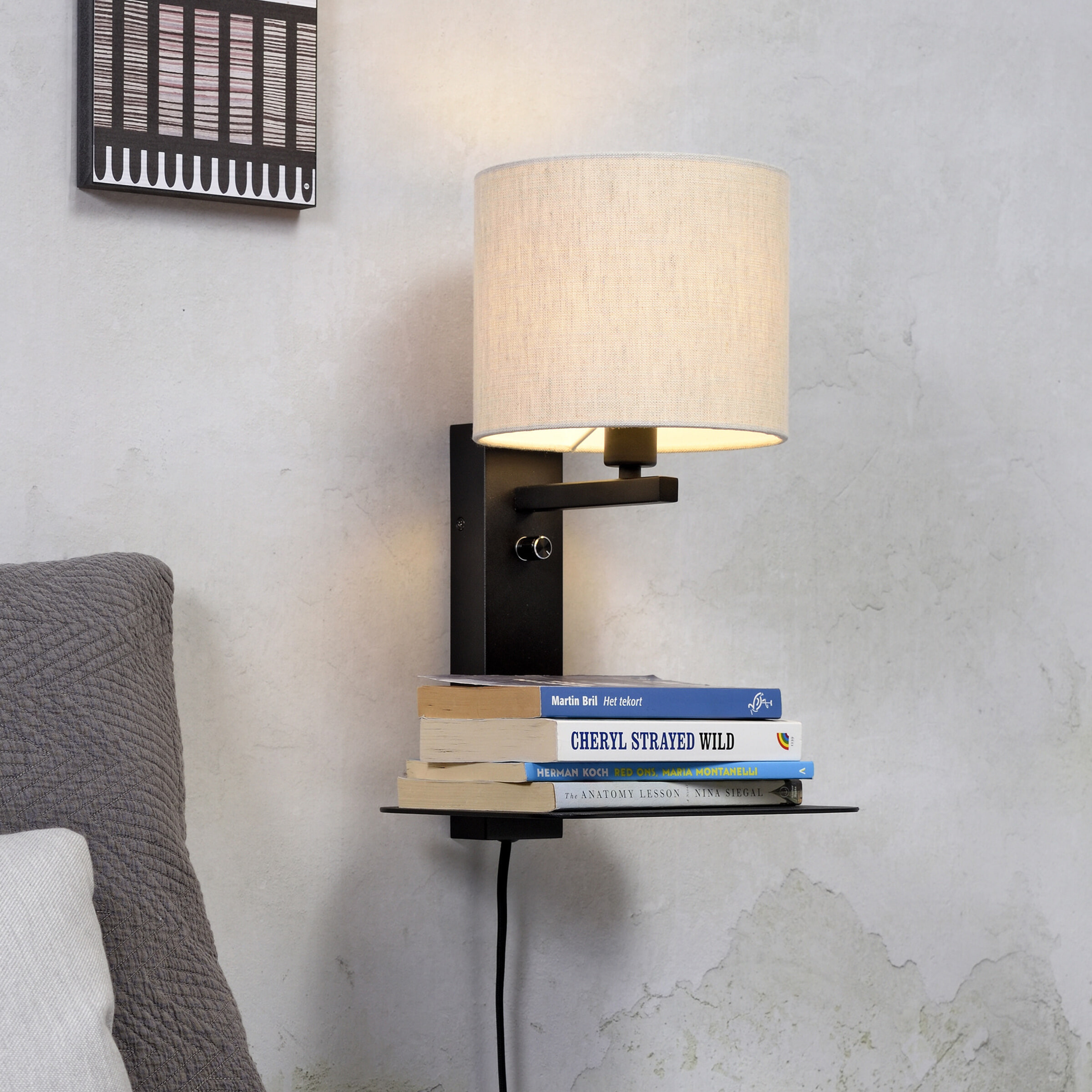 its about RoMi Wandlamp 'Florence' Met plank en USB