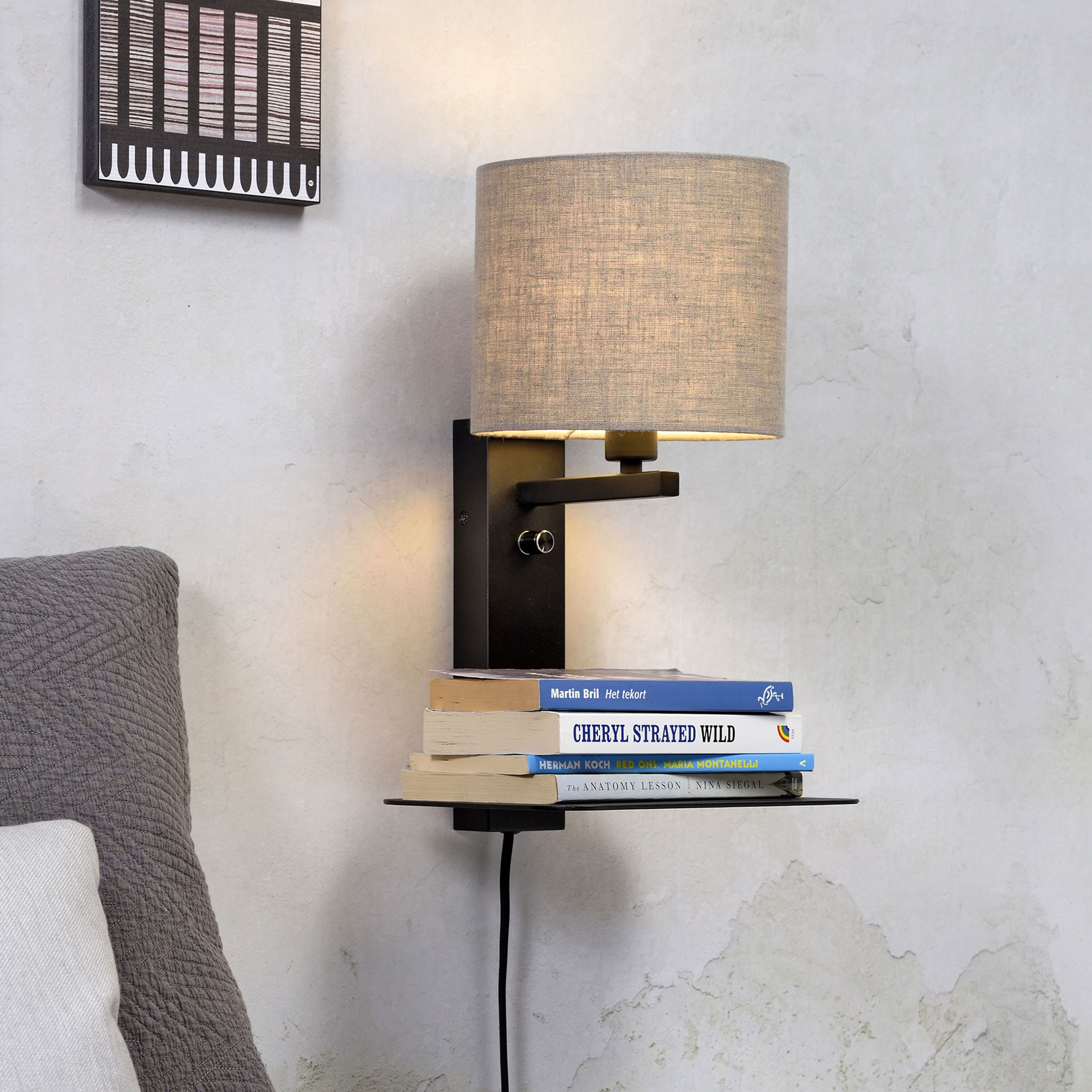 its about RoMi Wandlamp 'Florence' Met plank en USB