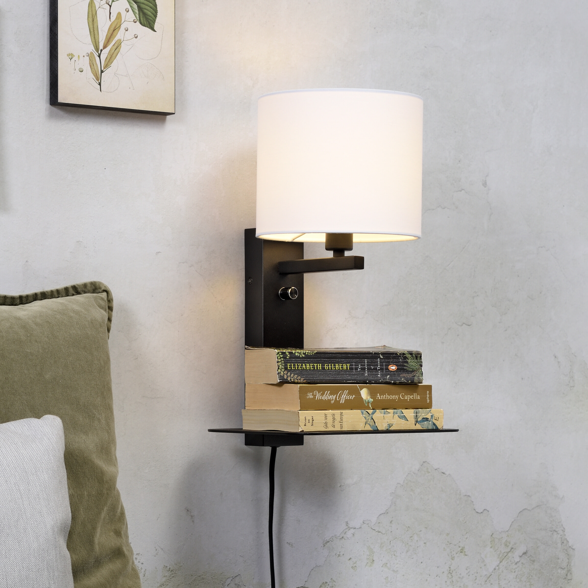 its about RoMi Wandlamp 'Florence' Met plank en USB