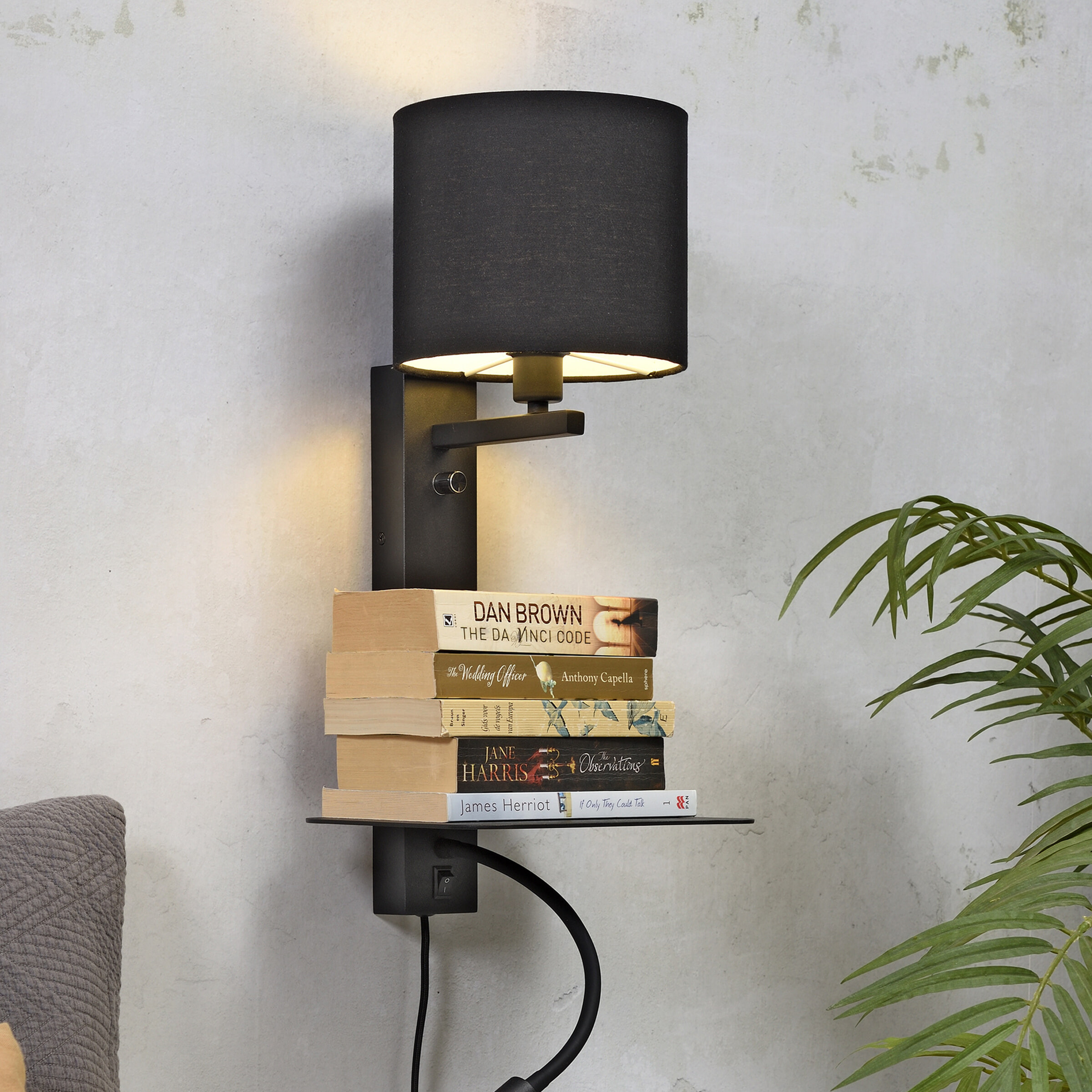 its about RoMi Wandlamp 'Florence' Met stoffen kap en leeslamp