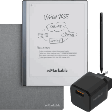reMarkable 2 met Book Case Grijs + BlueBuilt Oplader