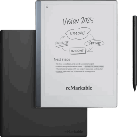reMarkable 2 met Leren Book Case Leer Zwart