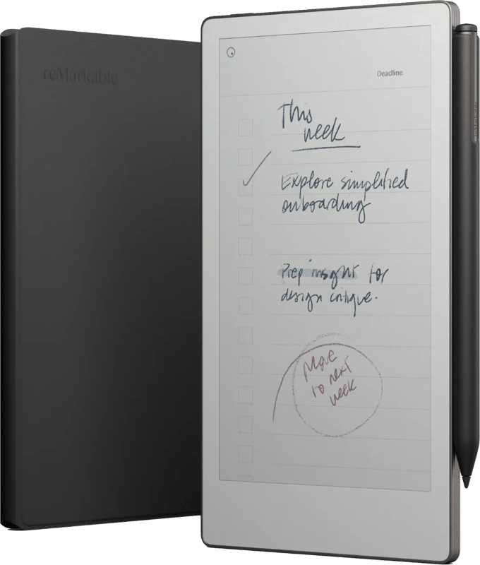 reMarkable Paper Pro Move met Book Case Leer Zwart